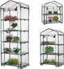 A collage of three different sizes of portable greenhouses, each containing plants. Náhled obrázku produktu