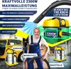 A collage of images showing a man in work clothes, a yellow and silver industrial vacuum cleaner, and a yellow car in a garage setting. Produktbild-Vorschau
