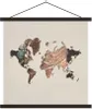 MuchoWow® Textilposter Weltkarte - Einfach - Holz 60x60 cm Produktbild-Vorschau 1