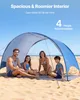 VEVOR Strandmuschel Sonnenschutz für 4 Personen, UPF 50+ Produktbild-Vorschau 3