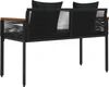 vidaXL Bank Outdoor mit Kissen Schwarz 117 x 54 x 74,5 cm Produktbild-Vorschau 7
