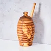 Honigtopf ca. H14cm Olivenholz inkl. Honigstab Deckel Produktbild-Vorschau 2