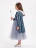 Samt Kinder Prinzessinnenkleid mit Umhang Diadem Zauberstab Produktbild-Vorschau 4