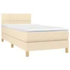 Boxspringbett mit Matratze & LED Creme 100x200 cm Stoff Produktbild-Vorschau 3