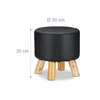 Relaxdays Hocker Kunstleder, gepolstert, 4 Holzbeine, Produktbild-Vorschau 4