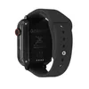 The back of a black smartwatch with a black strap, shown at an angle. Produktbild-Vorschau