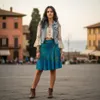 Batik Hippie Minirock, Boho Sommerrock - Blau, Damen, Produktbild-Vorschau 6