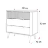 Geriffelte Kommode NAVANI 90 cm mit 3 Schubladen Produktbild-Vorschau 7