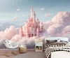 Fototapete Mädchen Märchenschloss Wolken - 250x175 cm - Produktbild-Vorschau 2