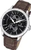 A close-up studio shot of a men's wristwatch with a brown leather strap. Náhled obrázku produktu