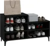 vidaXL Věšák na boty černý 102x36x60 cm Dřevěný materiál Náhled obrázku produktu 7