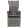 3-tlg. Garten-Lounge-Set mit Kissen Poly Rattan Grau Produktbild-Vorschau 4