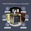 A perfume bottle is displayed with various scent family icons and labels arranged around it. Podgląd zdjęcia produktu