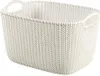 A white woven-style storage basket with handles, shown against a white background. Produktbild-Vorschau