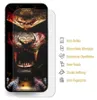 A smartphone screen protector with a graphic design is shown next to a list of its features. Produktbild-Vorschau