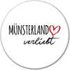 Huuraa Aufkleber Münsterland verliebt 10cm rund Sticker Produktbild-Vorschau 1