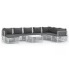 vidaXL 9-tlg. Garten-Lounge-Set mit Kissen Weiß Stahl -  Produktbild-Vorschau 3