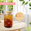 Rosa Schleife Glas mit Deckel und Strohhalm, Trinkgl?ser Produktbild-Vorschau 2
