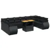 vidaXL 11-tlg. Garten-Sofagarnitur mit Kissen Schwarz Poly Produktbild-Vorschau 1