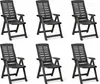 6 Stück Klappstuhl Hochlehner Gartenstuhl Kunststoff Anthrazit 5-Positionen Produktbild-Vorschau