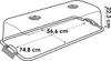A diagram showing the dimensions of a transparent plastic lid for a raised garden bed. Náhled obrázku produktu