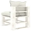 vidaXL Garten-Paletten-Mittelsofa mit Kissen in Beige Holz Produktbild-Vorschau 3