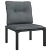 vidaXL 5-tlg. Garten-Lounge-Set Schwarz und Grau Poly Produktbild-Vorschau 6