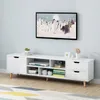Tv-Schrank Weiss Stehend Tv-Kommode Skandinavisch 140 Cm Produktbild-Vorschau 3