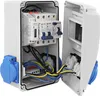 An open electrical distribution box with internal components visible. Produktbild-Vorschau