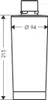 A technical drawing of a filter cartridge with dimensions indicated. Anteprima dell’immagine prodotto