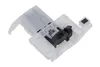 A close-up studio shot of a white and black dishwasher door lock mechanism against a white background. Produktbild-Vorschau