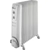A white oil-filled radiator with wheels. Náhľad obrázku produktu