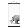 MuchoWow® Textilposter Rhinozeros - Tiere - Weiß 90x180 cm Produktbild-Vorschau 1