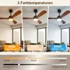 Ventilatore da soffitto da 106 cm con illuminazione, 3 pale Anteprima dell’immagine prodotto 2