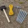 Camping-Set 9-Teile Zeltheringe + Seil + Gummihammer + Produktbild-Vorschau 3
