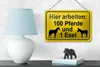 Blechschild Hinweis 18x12cm arbeiten 100 Pferde und 1 Esel Produktbild-Vorschau 5