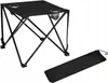 A black folding table with cup holders and a carrying bag. Produktbild-Vorschau