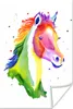 MuchoWow® Poster Pferd - Regenbogen - Weiß - Mädchen - Produktbild-Vorschau 1