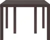 A brown poly-rattan garden table is shown from the front on a white background. Anteprima dell’immagine prodotto