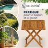 CASARIA® Table basse pliante en bois d'acacia 46x46cm Table Voir les images du produit 2