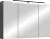A modern bathroom cabinet with mirrored doors and an integrated LED light. Náhled obrázku produktu