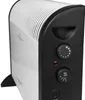 A close-up, angled view of a white and black electric heater. Náhľad obrázku produktu