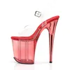 FLAMINGO-808T Herren Sandale von Pleaser, Transparent Rot , Produktbild-Vorschau 3