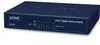 A dark blue 8-port Gigabit Ethernet switch with indicator lights and labels on the front panel, presented on a white background. Anteprima dell’immagine prodotto