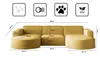 A diagram showing the dimensions of a sectional sofa. Produktbild-Vorschau