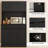 HOMCOM Credenza da cucina con piano di lavoro, 6 ante, nera Anteprima dell’immagine prodotto 6