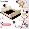 KOTARBAU® Bac à Sable Enfant Extérieur Bois 100 x 100 cm Voir les images du produit 4