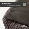 Close-up of the underside of a dog bed, showing its anti-slip texture and corduroy fabric. Produktbild-Vorschau