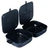 An open black lunchbox with multiple compartments, shown against a white background. Podgląd zdjęcia produktu