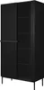 Vitrine Nicole geriffelt teilverglast 100x200x45 cm Produktbild-Vorschau 1
